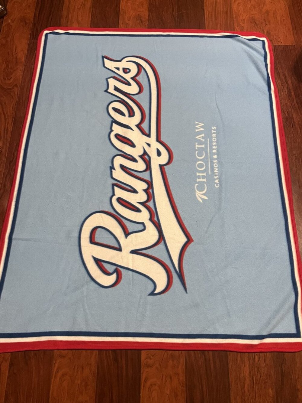 Texas Rangers Choctaw Casino Lightweight Fleece Blanket Used Good Condition $20